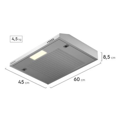 Depurador de Ar Continental 60cm Inox Alto Poder de Sucção e 3 Velocidades (DC6PG) 220V