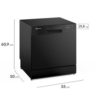 Lava-Louça Electrolux 8 Serviços Preta com Programa Lava e Seca 50 min (LP08E) 127V
