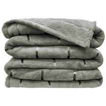 Cobertor Manta Fluffy Casal Queen 2,40m x 2,20m Listras Super Macio - Cinza