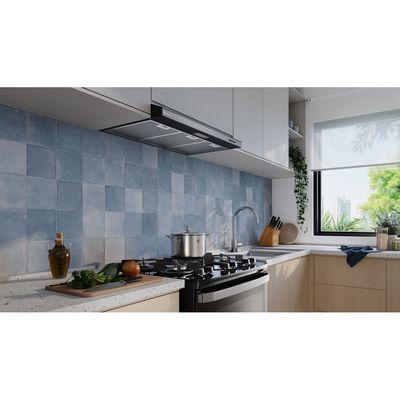 Depurador de Ar Electrolux 80cm Preto Alto Poder de Sucção, Luz LED e Filtragem Dupla (DE8SB) 220V