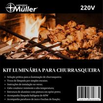 Luminária Muller Para Churrasqueira Em Alumínio Com Lâmpada 60w E Parafuso De Inox 220V