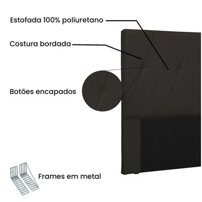 Cabeceira Aquilla Para Cama Box Solteiro 90 Cm Corino - D'rossi Cor Marrom