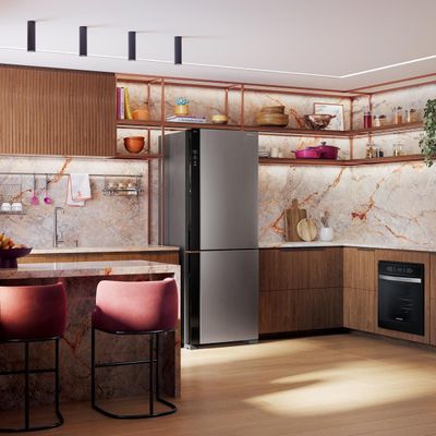Geladeira Brastemp BRE66AK Smart Frost Free Inverse 500L Inox Bivolt