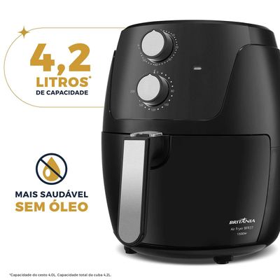 Fritadeira Air Fryer Britânia BFR37 4,2L 1500W Revestimento Dura Mais - Preto Preto / 110