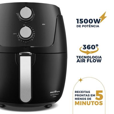 Fritadeira Air Fryer Britânia BFR37 4,2L 1500W Revestimento Dura Mais - Preto Preto / 110
