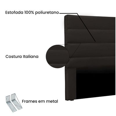 Cabeceira La Italiana Para Cama Box King 195 Cm Corino - D'rossi Cor Marrom