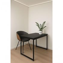 Escrivaninha Retangular para Home Office Industrial sem Gavetas MDF Ferro Preto