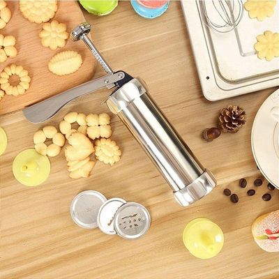 Maquina Manual Modeladora Biscoitos Cookies 10 Moldes De Alumínio 4 Bicos