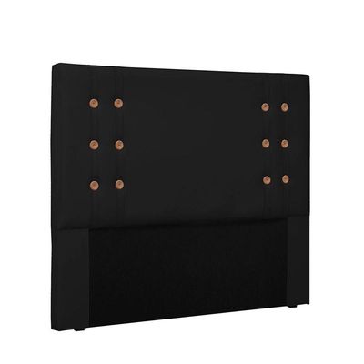 Cabeceira Gênova Para Cama Box King 195 Cm Corino Preto - D'rossi