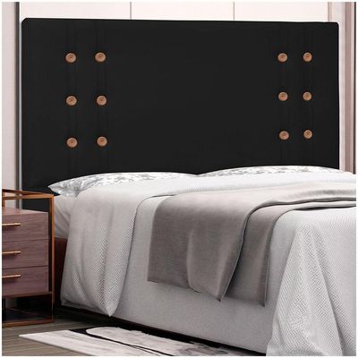 Cabeceira Gênova Para Cama Box King 195 Cm Corino Preto - D'rossi