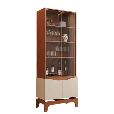 Cristaleira Joile 4 Portas 3 Prateleiras MDF MDP com Acabamento Brilhante Off White