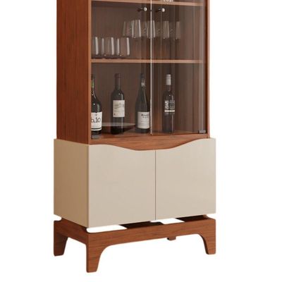 Cristaleira Joile 4 Portas 3 Prateleiras MDF MDP com Acabamento Brilhante Off White