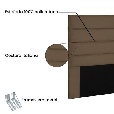 Cabeceira Para Cama Box King 195cm Suede Caramelo