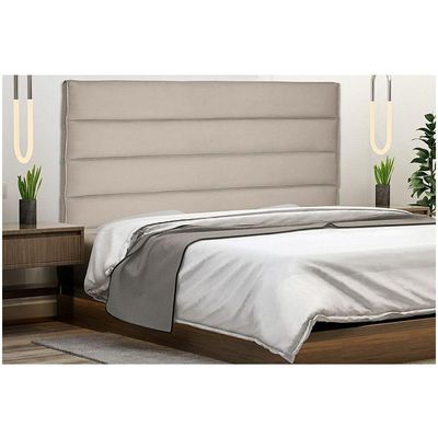 Cabeceira La Italiana Para Cama Box King 195 Cm Suede Bege - D'rossi
