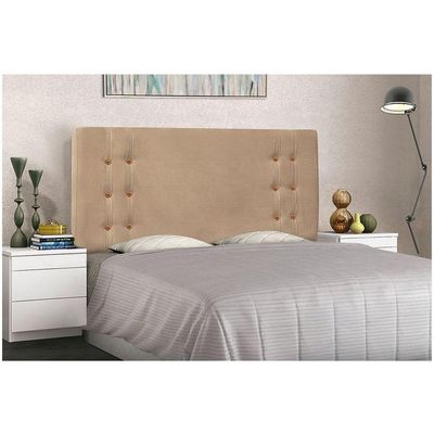Cabeceira Gênova Para Cama Box King 195 Cm Suede Bege - D'rossi