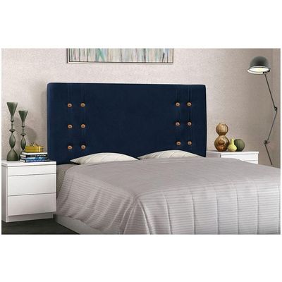 Cabeceira Gênova Para Cama Box King 195 Cm Suede Azul Marinho - D'rossi