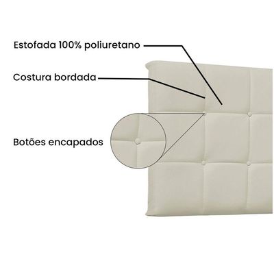 Cabeceira Painel Verona Queen 160cm Corino Bege
