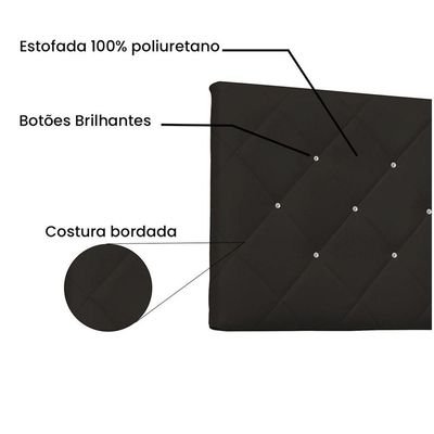 Cabeceira Painel Tânia Queen 160cm Corino Marrom