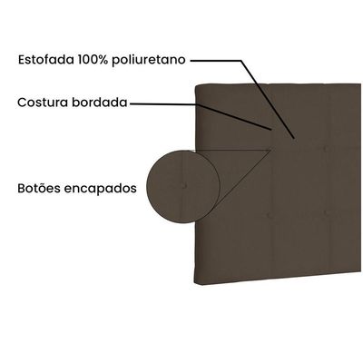 Cabeceira Painel Verona Solteiro 90cm Suede Caramelo