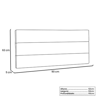 Cabeceira Painel La Italiana Solteiro 90cm Corino Branco