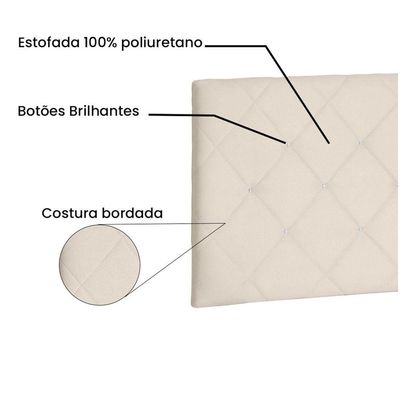 Cabeceira Painel Tânia Casal 140cm Suede Bege