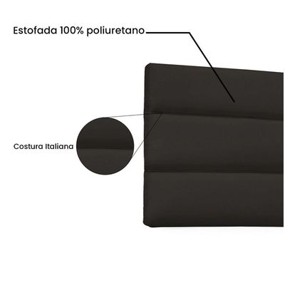 Cabeceira Painel La Italiana Solteiro 90cm Corino Marrom