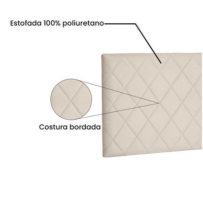 Cabeceira Painel Dubai Queen 160cm Suede Bege