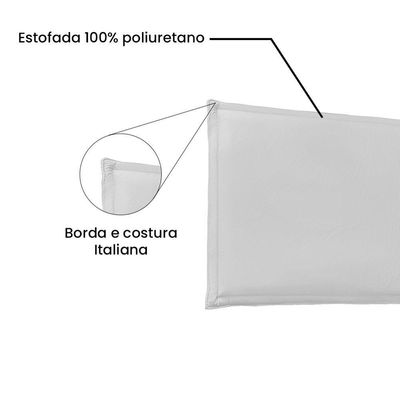 Cabeceira Painel Garden Para Cama Box King 195cm Corino Branco