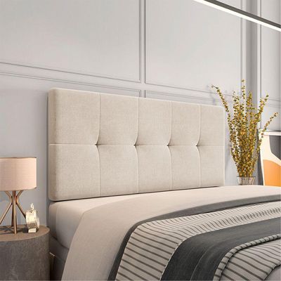 Cabeceira Painel Nina Para Cama Box Casal 140 Cm Linho Cor A27 Areia