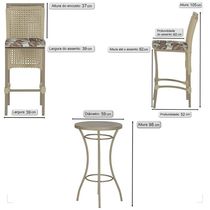 Mesa Bistrô E 4 Banquetas Roma Fendi Corda Estofado 6 Trama Rami