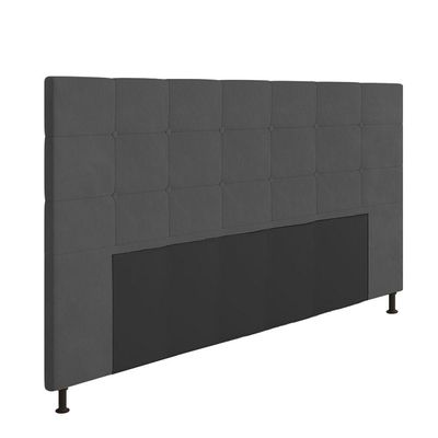 Cabeceira Cama Box King 195cm Suede Grafite