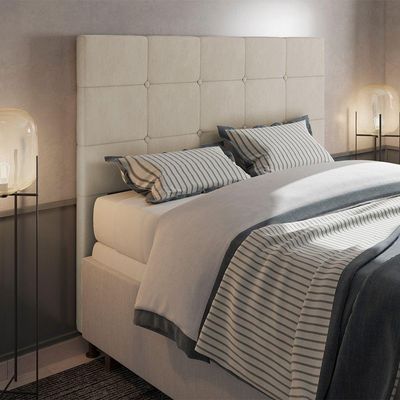 Cabeceira Cama Box Queen 160cm Suede Bege