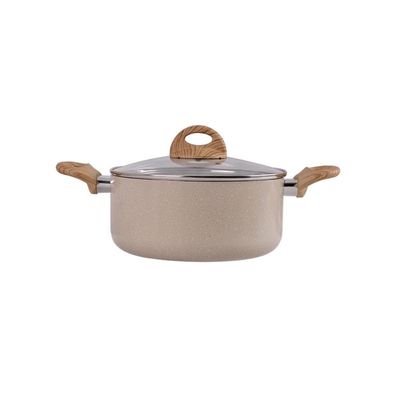 Jogo de Panelas de Indução Brinox Ceramic Life Smart Plus 5 Peças Antiaderente Tampas de Vidro Areia