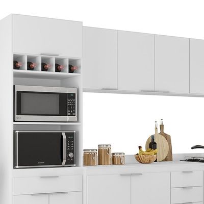 Armário De Cozinha Com Tampo Cp05 260cm Pérola Branco Z34 - Mpozenato