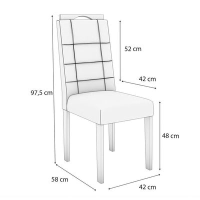 Conjunto Sala De Jantar Luna Kappesberg 4 Cadeiras Veludo Titanio
