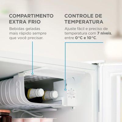 Frigobar Midea 45L MDRD086FGD013 Inverter Branco e Preto Prata Porta Reversível Bivolt
