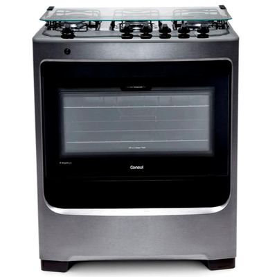Fogão Consul 5 Bocas CFS5NAR com Mesa de Inox e Acendimento Automático Bivolt - Inox