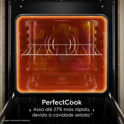 Fogão de Embutir Electrolux Experience FE4EG 4 Bocas Mesa de Vidro Forno 79L PerfectCook360 Cinza 220