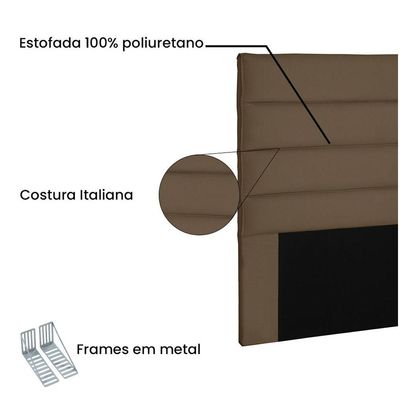 Cabeceira La Italiana Para Cama Box Solteiro 90 Cm Suede Caramelo - D'rossi