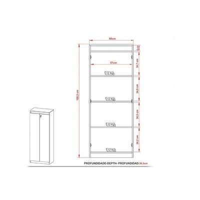Armário Multiuso P/ área Serviço Am-3110 C/ 2 Portas C/ Chave Amêndoa - Tecno Mobili