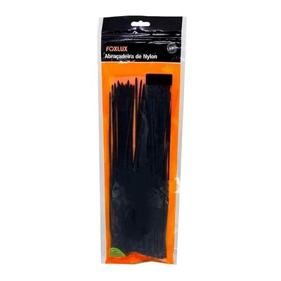 Abraçadeira De Nylon Foxlux 380x4.8mm Preta 50un