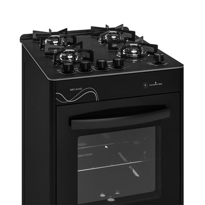 Fogão de Piso 4 Bocas Suggar Neo Glass Vidro Temperado Preto Bivolt