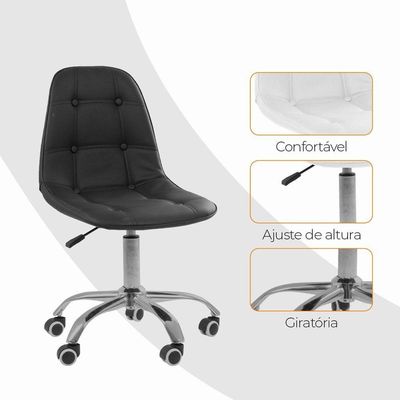 Cadeira Giratória Office Eiffel Botonê Oficial Preto