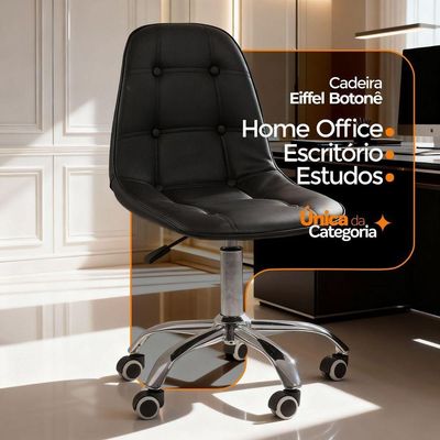 Cadeira Office Eiffel Botonê Ajustável Oficial Girat + Ebook Preta 1