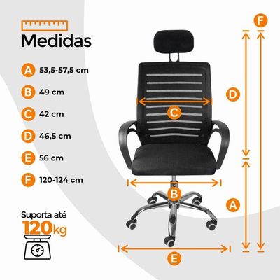 Cadeira De Escritório Diretor Roma Oficial Com Apoio