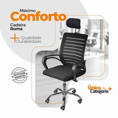 Cadeira De Escritório Diretor Roma Oficial Com Apoio
