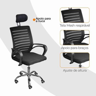 Cadeira De Escritório Diretor Roma Oficial Com Apoio