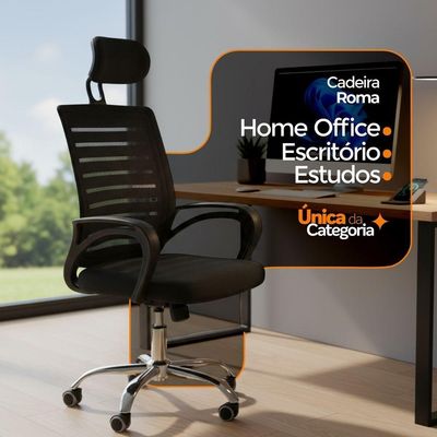 Cadeira De Escritório Diretor Roma Oficial Com Apoio