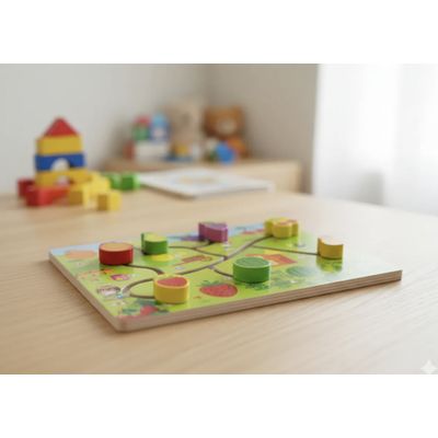 Jogo Labirinto de Madeira Relação Alimentar Montessori