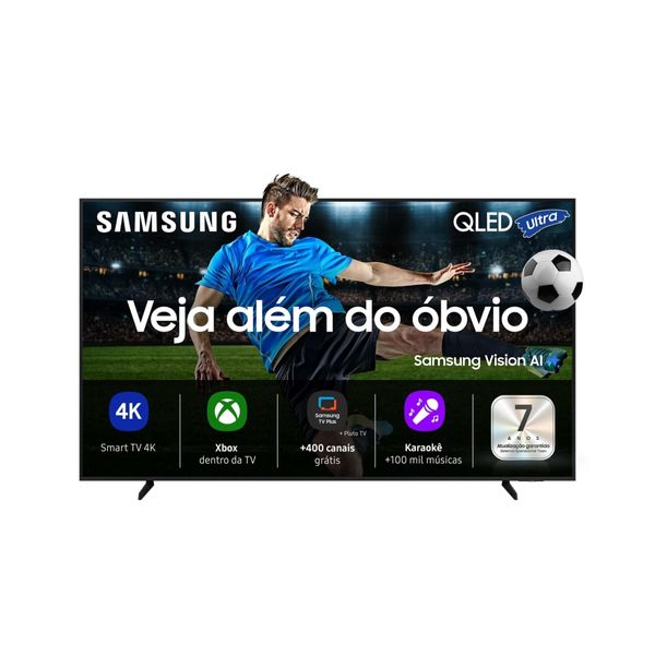 Smart TV 98” 4K UHD Samsung Vision AI QN98Q7FAAGXZD QLED 120Hz Processador Q4 Alexa Integrada Gaming Hub Preto / Bivolt
